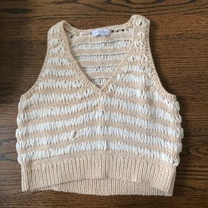 Intermix sweater vest tank (beige/white stripe)